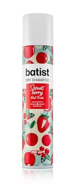 Batist Shampoo Secco Sweet Berry, Shampoo a secco con profumo di ciliegia e frutti rossi, Shampoo secco profumato per acconciature e messe in piega, per tutti i tipi di capelli, 200 ml, Made in Italy