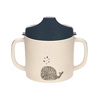 LÄSSIG Kinderen oefenbeker met handvat en afneembaar deksel 150 ml/Sippy Cup Little Water Walvis