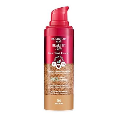 Bourjois Healthy Mix, 04 Medium, Glow Tint Essence, Effetto Filtro Pelle Nuda, Finish Luminoso, Idratante Colorato, Texture Rinfrescante, Formula Vegana e Clean, 30 ml