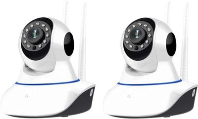 AntDau71 - KIT 2 Telecamere di sorveglianza IP CAMERA wi-fi HD 720p motorizzata infrarossi con app YOOSEE antifurto ed anti intrusione