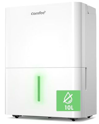 COMFEE ' Deshumidificador 10 L para humidade interior até 20 m2 / 50 m3 - desumidificador silencioso compacto e de baixo consumo - desumidificadores de humidade com depósito extraível e reinício