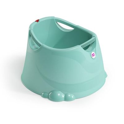 OKBABY Oplà Wanny dla niemowląt - Pionowa i kompaktowa - Ergonomiczne wbudowane podparcie - Wygodne uchwyty do noszenia - Higieniczne i łatwe do czyszczenia - do małych łazienek, wewnątrz i na zewnątrz, Turkusowy