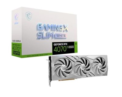 MSI GeForce RTX 4070 Ti SUPER 16G GAMING X SLIM WHITE Scheda Video - 16GB GDDR6X, 2670 MHz, PCI Express Gen 4, 256-bit, 3x DP v1.4a, HDMI 2.1a (Supporta 4K & 8K HDR)