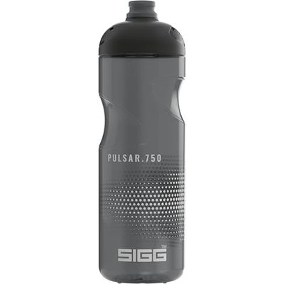 SIGG – Cykelvattenflaska – pulsar Antracite – klämbar – diskmaskinssäker – fjäderlätt – läckagesäker – BPA-fri – sport och cykeltillbehör – grå – 0,75 l