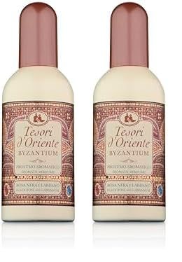Tesori d'Oriente - Profumo Aromatico Byzantium, dalla Fragranza Calda e Avvolgente, Note di Cannella, Mandorla, Vaniglia e Muschio Bianco, 100ml (Confezione da 2)