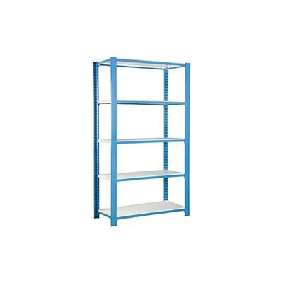 Simon Rack Librería Estanteria Oficina, 2100x900x400 mm, 5 Alturas, Estilo Industrial, Metálicas, Azul/Blanco - Officlick