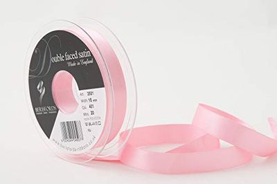 Berisfords Ruban Satin Double Face Rose foncé 15 mm
