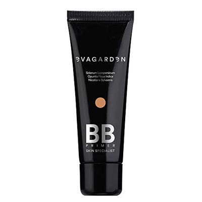 EVAGARDEN BB Primer - Gives Your Complexion Smooth and Luminous Appearance - Effectively Hydrates, Refines and Protects - Fluid and Creamy Texture Uniforms Your Skin - 298 Skin Caramel - 1.01 oz