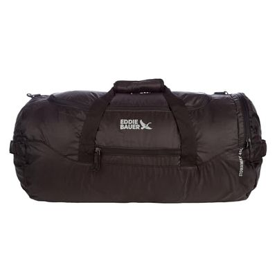 Eddie Bauer Stowaway packbar 45 l duffelväska – tillverkad av Ripstop-polyester, Onyx, 45L US, Stowaway packbar 45 l duffelväska – tillverkad av Ripstop-polyester