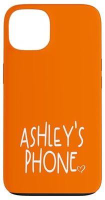 Ashley's Phone Ashley Nom personnalisé Blanc Orange Coque pour iPhone 13