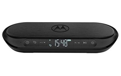 Motorola Sonic Sub 520 - Radiosveglia con ricarica wireless - Altoparlante Bluetooth con Orologio digitale e wireless - Subwoofer - Alexa e Google Assistant - Nero