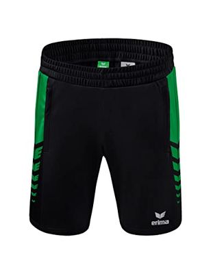 Erima Six Wings Worker Pantaloncini, Uomo, Nero/Verde, M