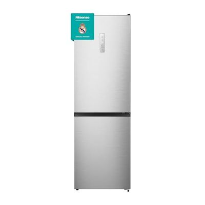 Hisense RB390N4CCD - Frigorífico Combi, Eficiente Clase D, Capacidad 304 L con 186 cm Alto, Cajón Verduras, 4 Estrellas Congelador, Puerta Reversible, Silencioso 39dB, Color Blanco