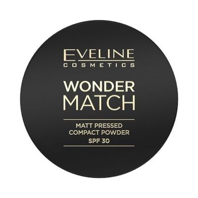 Eveline Cosmetics Wonder Match Cipria Compatta con SPF 30 - Finish Opaco, Formula Vegana, Copertura da Media a Completa