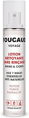 FOUCAUD FRICTION VOYAGE - Spray per Mani/Corpo 50 ml, Da Portare con Te, Formato Viaggio, Lozione Detergente, Purificante, Senza Risciacquo, Igiene, Concentrato di Oli Essenziali