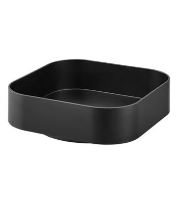 Yamazaki 2199 Tower Rotating Storage Tray, Black, ABS Resin/Silicone, 20 x 20 x 6.3 cm