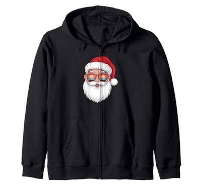 Occhiali da Sole retrò Babbo Natale Natale Uomo Donna Bambini Felpa con Cappuccio