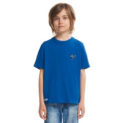 Inter Collection Embroidery unisex vuxen T-shirt, kungsblå, 8Y
