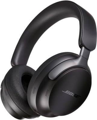 Bose QuietComfort Ultra Słuchawki bezprzewodowe z redukcją szumów i dźwiękiem przestrzennym, słuchawki nauszne z mikrofonem, do 24 godzin pracy na akumulatorze, Czarny