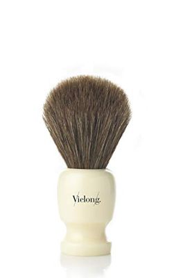 Vielong Brown Horse Shaving Brush with Ivory Resin Handle Diameter 24mm 82g