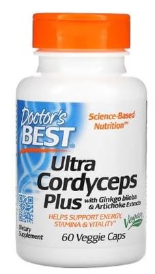 Doctor's Best Ultra Cordyceps Plus - Apoyo Energético y Salud Respiratoria, 60 cápsulas vegetarianas
