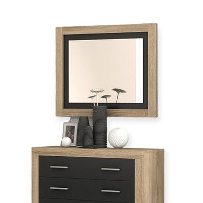 SHIITO | Espejo Cuadrado de Pared | Se Adapta al baño o Cualquier Estancia del hogar | Color Cambrian y Grafito - 75 cm x 90 x 3.5 | Modelo Ambar