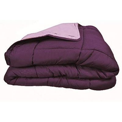 POYET MOTTE Dekbed, tweekleurig, polyester, pruim, 160 x 220 cm, CALGARY
