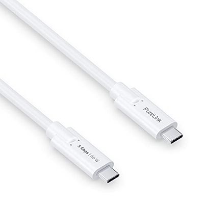 PureLink Câble USB-C vers USB-C, USB 3.1 Gen 1 avec transfert de données 5 GO/s, blanc, 1,00 m