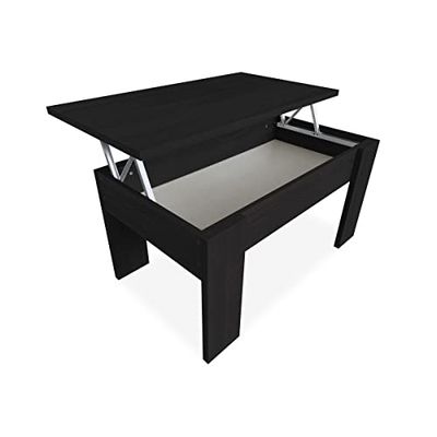 Duérmete Online MESITAELEVABLEWENGUE001 Wengue, Stół do salonu lub jadalni, Kolorowe, Wymiary: 90 cm (Szerokość) x 50 cm (Rozmiar) x 46-57 cm (wysokość), Drewno, 90 x 50 x 46/57 cm