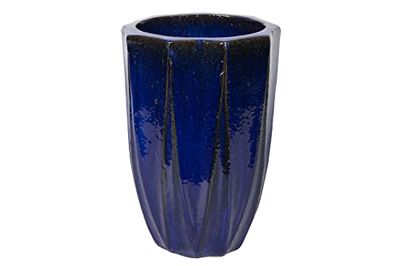 Planter van aardewerk, blauw, 39 x 39 x 56 cm