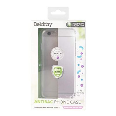 Beldray EE5971CDUSTKEU7-Cover per Cellulare Antibatterica | Compatibile con iPhone 6/7/8 | Riduce la Crescita batterica, Plastic, Cancella, 18.5 x 9 x 1.5 cm
