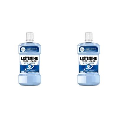 Listerine Bain de Bouche Quotidien, Anti Tartre Dentaire, Menthe Arctique, pour une Haleine Fraîche, 500ml (Lot de 2)