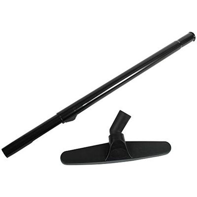 Cen-Tec Systems Aluminum Telescopic 12" Natural Fill Vacuum Attachment Kit, Black, Ratchet Wand w/Floor Brush