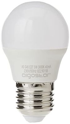 Aigostar - Mod. 176242 – Lampadina a LED G45, da 5 W, Luce Calda e Attacco Grande
