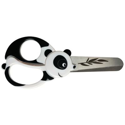 Fiskars Tesouras de animais para crianças com motivos de panda, a partir dos 4 anos, comprimento: 13 cm, para destros e canhotos, lâminas de aço inoxidável/alças de plástico, branco/preto, 1004613