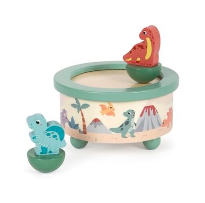 small foot Caja de música Dino, en Madera FSC 100% certificada, para niños a Partir de 3 años, 12628, Color Colorido, Small
