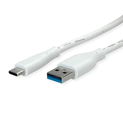 Value USB 3.2 Gen 1-kabel, A-C, ST/ST, vit, 3 m