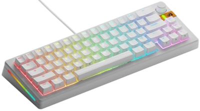 Glorious Gaming GMMK 3 HE Med dynamiska avtryckare, Hall Effect, 8K uppdateringsfrekvens, MX- Och magnetbrytare, 65% kompakt, modulärt packningssystem, doubleshot PBT-tangenter, USA QWERTY - Vit