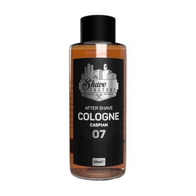 The Shave Factory Aftershave Cologne for Men – Caspian 500ml Glass Bottle – Fresh, Invigorating and Warm Scent – ​​Aquatic, Citrus & Woody Scent – ​​Soothes Irritation, Refreshes Skin