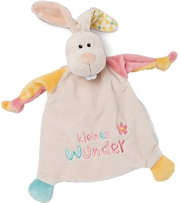 NICI- Hase Kleines Wunder Doudou-Copertina con Coniglietto Piccolo Miracolo, 25 x 25 cm, a Partire da 0 Mesi, per Neonati, Peluche Bambine, Floreale, Colore Beige/Multicolore, 46733