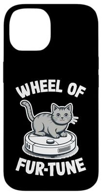 Wheel Of Fur-Tune Robot Vacuum Cleaner Funny Cat Case for iPhone 14