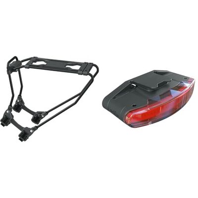 SKS GERMANY Infinity UNIVERSAL pakethållare för eftermontering för varje cykel (justeringsmekanism) & SKS GERMANY INFINITY UNIVERSAL REARLIGHT bakljus för INFINITY UNIVERSAL bagagehållare, svart