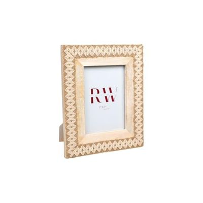 Romimex Witte fotolijst van mangohout MDF 2 x 18 x 13 cm