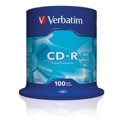 CD-R 700 Mo 52x, boîte de 100 unités, Enregistrement Audio et données, idéal pour Le Stockage et la Distribution de fichiers.