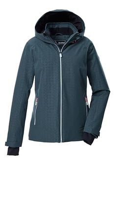 Killtec Giacca da sci da donna con cappuccio e paraneve KSW 33 WMN SKI JCKT, petrolio chiaro, 42, 43418-000