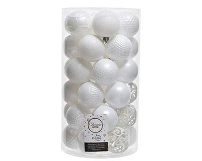 Decoris Christmas Tree Baubles White (37-Piece)
