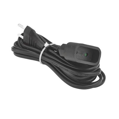Extensão 2P 6A 2X0,75 Mm² Ho3Vv-H2-F 3M preto