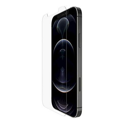 Belkin Antimicrobiële schermbeschermer van gehard glas voor iPhone 12 Pro/iPhone 12 (geavanceerde bescherming die bacteriën op het scherm tot 99% vermindert), helder, Ova021zz