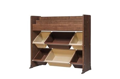 Iris Ohyama, Armario de 3 Niveles/Librería Infantil/Estanterías Infantiles Juguete/Armario Infantil, Diseño y Modular, Casa, Sala de Juegos - Kids Toy Rack - ETHR-26 - Roble