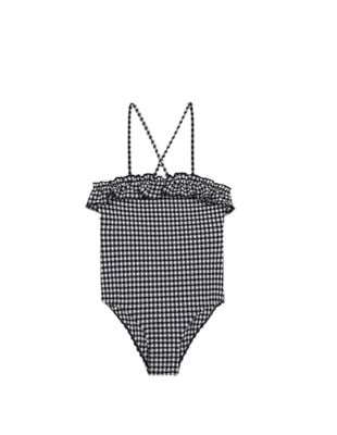 Gocco Vichy badpak voor meisjes, Blanco Y Gris, 12 Jaren
